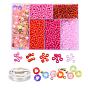 DIY Jewelry Making Kits, Including Round 8/0 Glass Seed Beads, Acrylic & ABS Plastic Beads, Elastic Crystal Thread