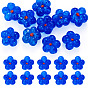 10 piezas de cuentas transparentes hechas a mano con textura rugosa, elaboradas con la técnica de soplado de vidrio, con brillo de plata, flor