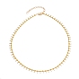 Brass Enamel Pendant Necklaces, with Curb Chains and Lobster Claw Clasps, White