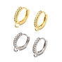Латунные серьги-кольца из прозрачного кубического циркония, долговечный, фурнитура для сережек Huggie Hoop, с петлей