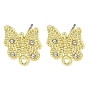 Rack Plating Alloy Stud Earring Finding, Cadmium Free & Nickel Free & Lead Free, Butterfly