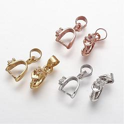Rack Plating Brass Ice Pick and Pinch Bails, Cadmium Free & Lead Free, Long-Lasting Plated