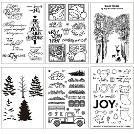 Christmas Themed Clear Silicone Stamps, for DIY Scrapbooking, Photo Album Decorative, Cards Making, Stamp Sheets