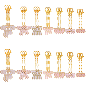 35шт 7 стили подвеска из сплава эмали украшения, бантом, Сплав с застежками когтя омара