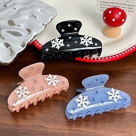 Cellulose Acetate Claw Hair Clips, with Snowflake, Hair Accessories for Women & Girls