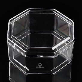 Transparent Plastic Bead Containers, for DIY Art Craft, Nail Diamonds, Bead Storage, Octagon