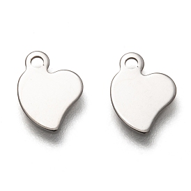 201 Stainless Steel Charms, Laser Cut, Heart