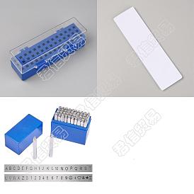 Sellos de sellos de hierro, patrones mixtos, con 42 compartimentos recipientes de cuentas cuboides de plástico abs, tablero de eva, para hacer manualidades
