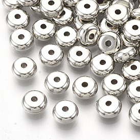 Placage de perles d'espacement en plastique ABS, plat rond