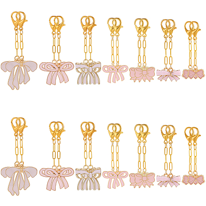 35шт 7 стили подвеска из сплава эмали украшения, бантом, Сплав с застежками когтя омара