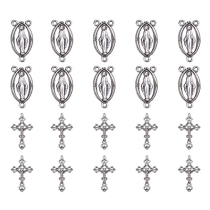 Tibetan Style Pendants, Oval and Cross