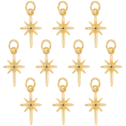 20 латунные подвески шт., с прыжковых колец, Полярная звезда