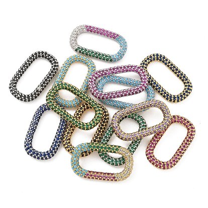 Стойка покрытие латунь микропаве кубический цирконий овальные соединительные кольца, долговечный, без свинца и без кадмия