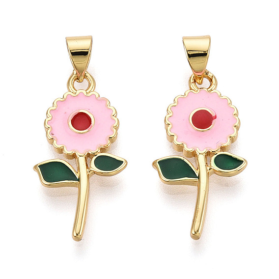 Латунь эмаль подвески, без кадмия, без никеля и без свинца, , реальный 18 k позолоченный