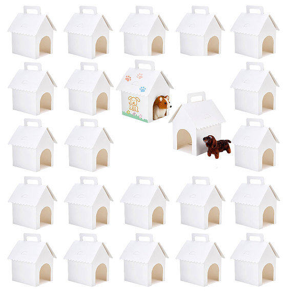 Бумажные подарочные коробки для вечеринок с окошком для домашних животных, форма дома