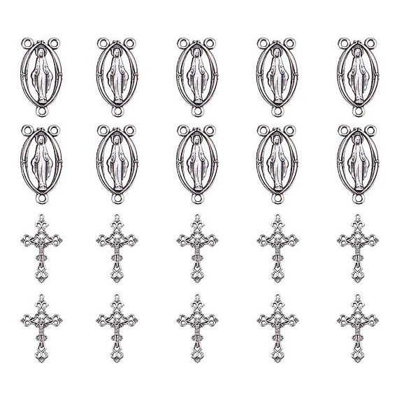 Tibetan Style Pendants, Oval and Cross