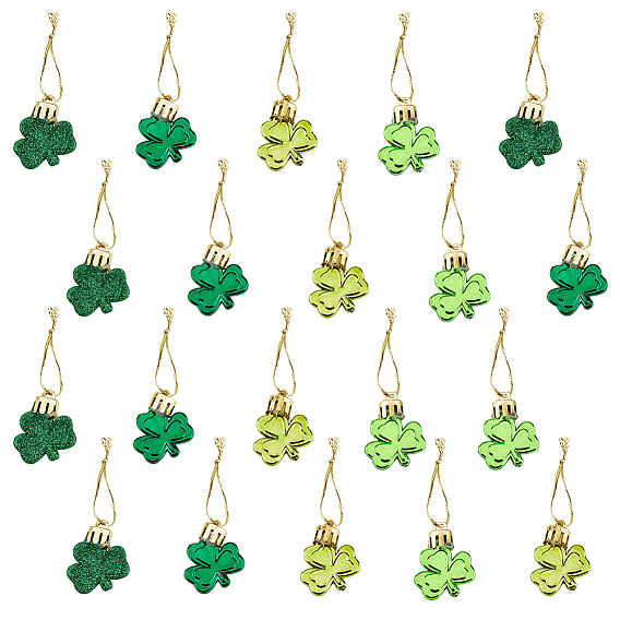 40шт 4 стиль украшения ко дню святого патрика, пластиковые подвески в виде клевера, украшения