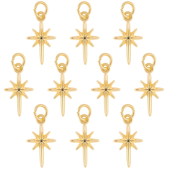 20 латунные подвески шт., с прыжковых колец, Полярная звезда