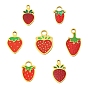 14 шт. 7 стили 304 эмалевые подвески из нержавеющей стали, ионное покрытие (ip), золотые, клубничное очарование