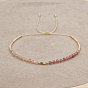 Natural Mixed Gemstone & Glass Seed Braided Bead Bracelets, Adjustable Bracelet