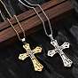 201 подвесные из нержавеющей стали ожерелья, со стразами, крестик