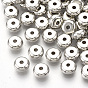 Placage de perles d'espacement en plastique ABS, plat rond
