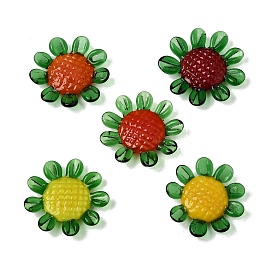 Магнит на холодильник ручной работы, изготовленный методом выдувания стекла., подсолнечник