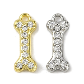 Латунные микропаве прозрачные подвески с фианитом, без кадмия, без никеля и без свинца, подвески в форме кости