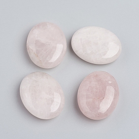 Natural Rose Quartz Oval Palm Stone, Reiki Healing Pocket Stone for Anxiety Stress Relief Therapy