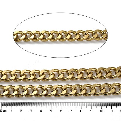Oxidation Aluminum Diamond Cut Faceted Curb Chains, Cuban Link Chains, Unwelded, with Spool