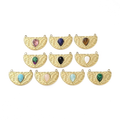 Вакуумное покрытие pvd 316 подвески из нержавеющей стали, С камнями, полукруглый, реальный 18 k позолоченный