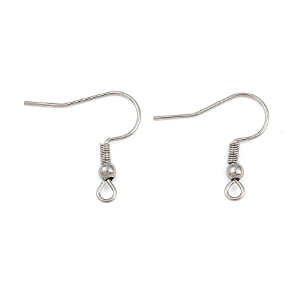 304 нержавеющей стали серьги крюков, провод уха, с горизонтальной петлей, 21x22 мм, отверстие : 2 мм, 21 датчик, штифты : 0.7 мм