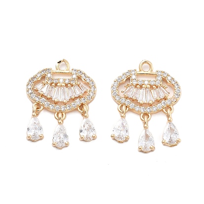 Латунные микро проложить кубического циркония подвески, с подвесками для стеклянных сейфов, реальный 18 k позолоченный