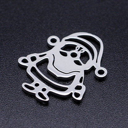 201 Stainless Steel Stamping Blank Links Connectors, Christmas Santa Claus