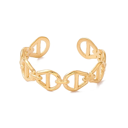 Ионное покрытие (ip) 304 открытое манжетное кольцо в форме пряжки из нержавеющей стали, полое кольцо для женщин