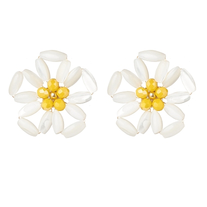 Плетеные серьги-гвоздики с натуральными ракушками, ювелирные изделия из золотой латуни для женщин