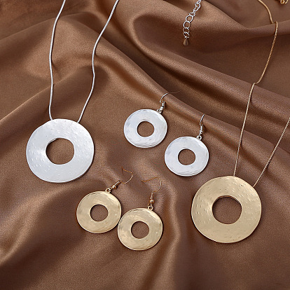 Комплекты из сплава серег и ожерелий с подвесками для женщин, кольцо