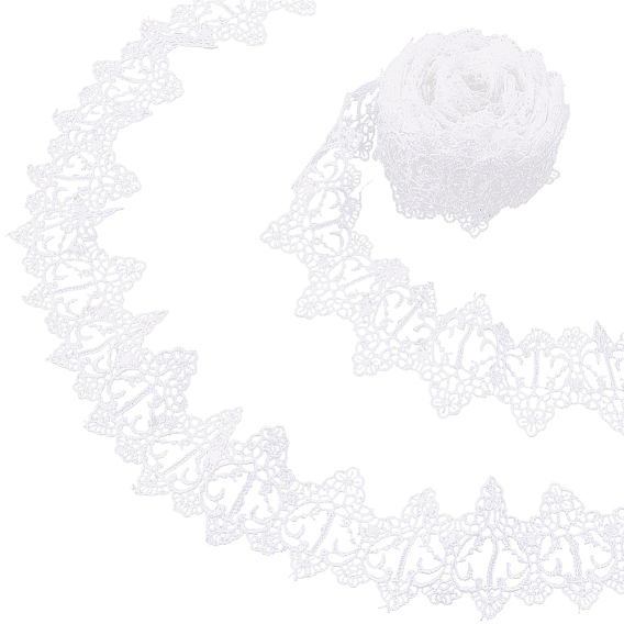 Flower Pattern Polyester Lace Edge Trim Ribbon, for Cloth Dress Sewing Accessories