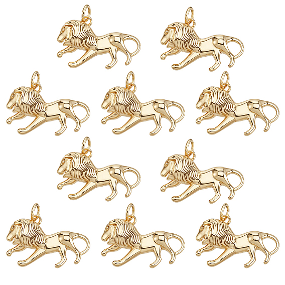10 латунные подвески шт., лев прелести, с целью перехода в кольце, долговечный, без свинца и без кадмия