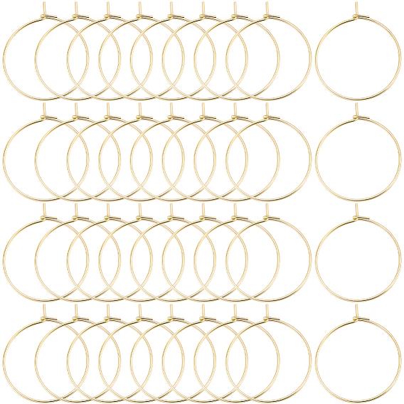 100шт. 304 фурнитура для сережек-колец из нержавеющей стали, Винные стекла