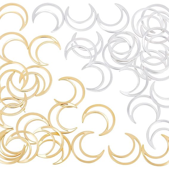 40шт 2 цвета латунные соединительные кольца, долговечный, луна