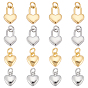 16 Stück 4 Stil Rack-Beschichtung echt 18 K vergoldet Messing Anhänger, mit Ringe springen, langlebig überzogen, Bleifrei und cadmium frei, Herz-Sperre