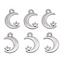 Tibetan Style Alloy Pendants, Moon with Star