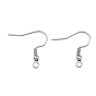 304 нержавеющей стали серьги крюков, провод уха, с горизонтальной петлей, 21x22 мм, отверстие : 2 мм, 21 датчик, штифты : 0.7 мм