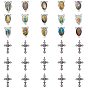 Easter Theme Alloy Pendants & Chandelier Components, Crucifix Cross, Oval with Virgin