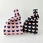 Трикотажные сумки-тоут из полиэстера с принтом в виде сердца, женские сумки крючком с героями мультфильмов