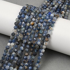 Natural Kyanite Beads Strands, Faceted, Round