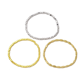 3шт 3 стиль латунные бусины стрейч браслеты наборы для женщин