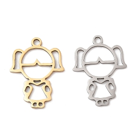 201 подвески из нержавеющей стали, очарование девушки, лазерная резка