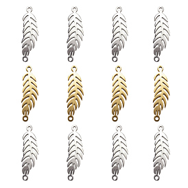 Unicraftale 201 Stainless Steel Links, Feather